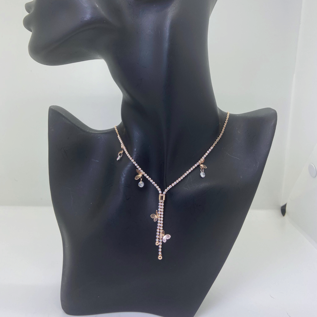 Luxe Rose AD Butterfly Glow Necklace