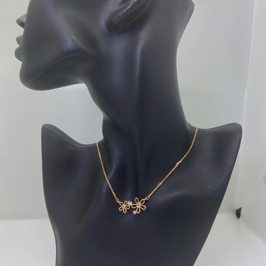 Luxe Rose AD Dainty Flower Necklace