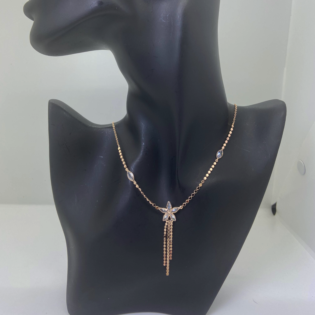 Luxe Rose AD Mystique Flower Necklace