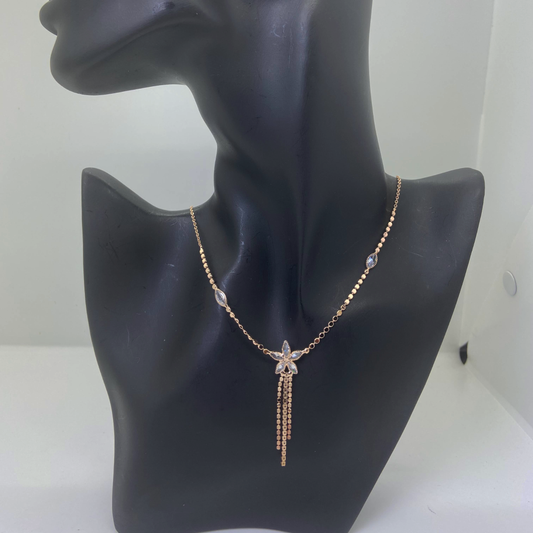 Luxe Rose AD Mystique Flower Necklace