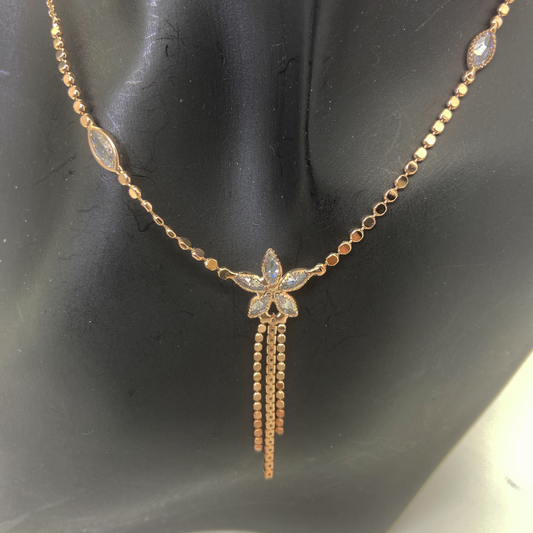 Luxe Rose AD Mystique Flower Necklace