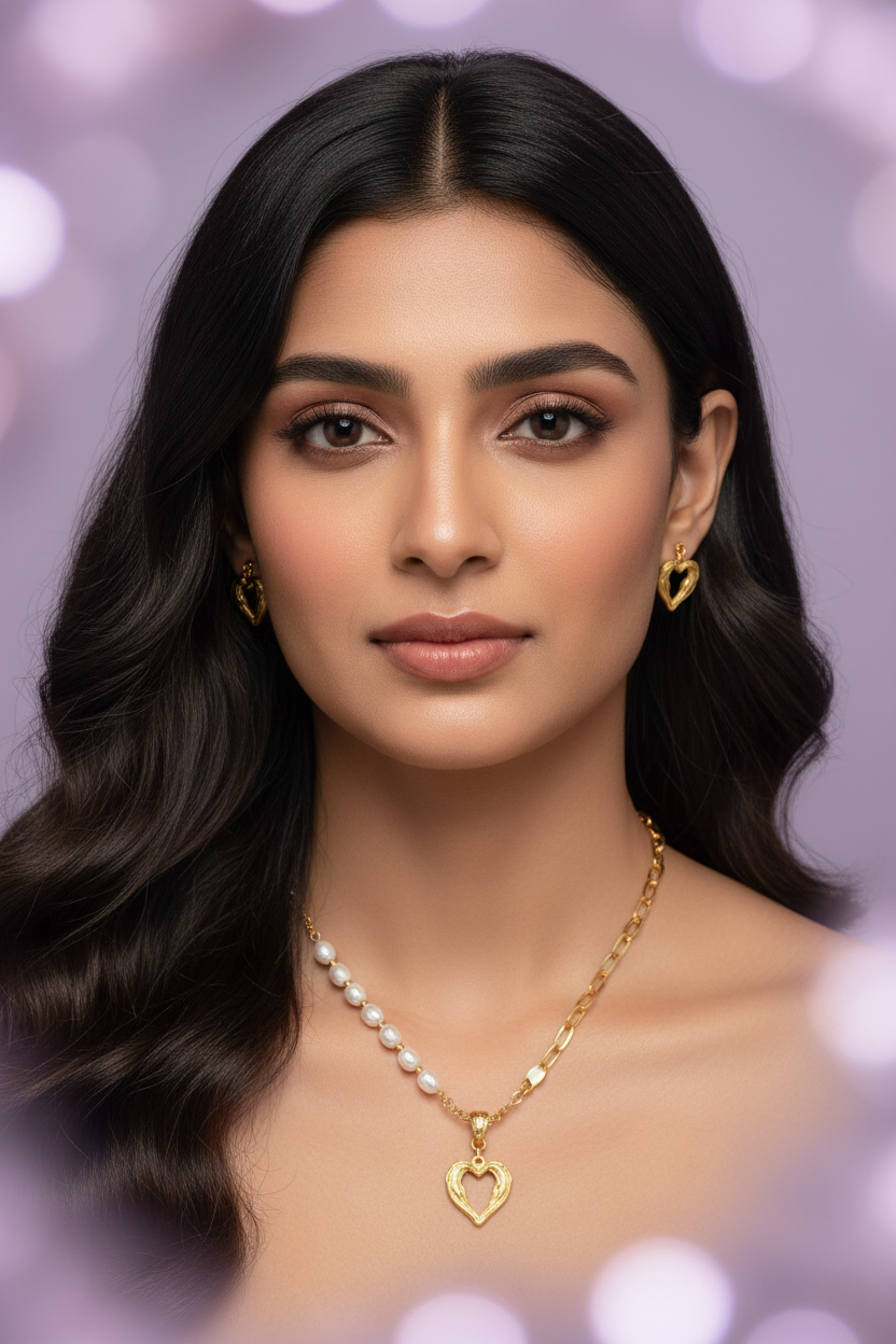 Sia Pearl Heart Necklace